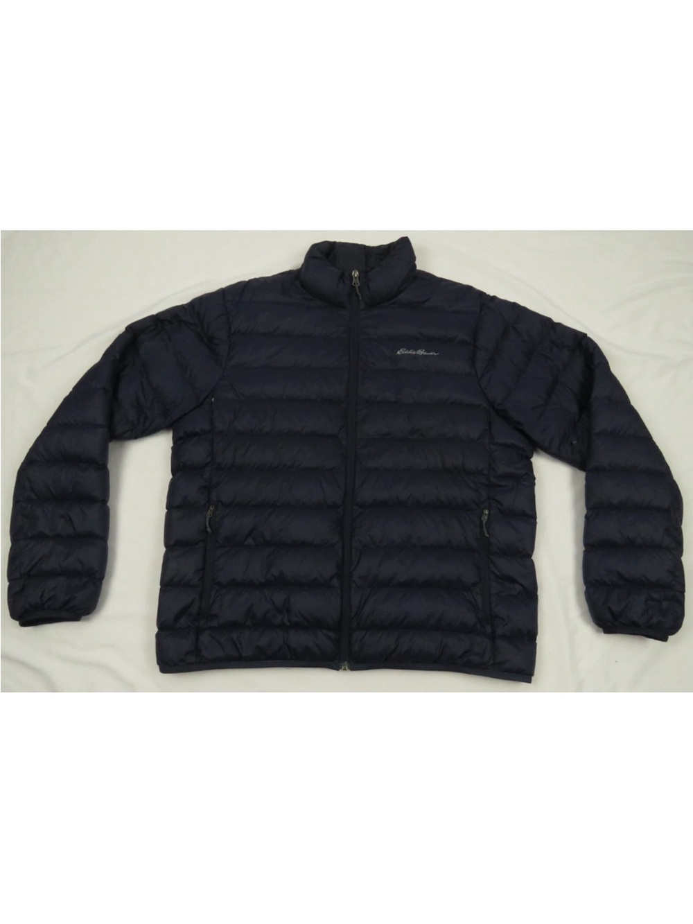 Eddie Bauer Cirruslite Down Quilted Mens Blue Full Zip Puffer Coat Jacket L